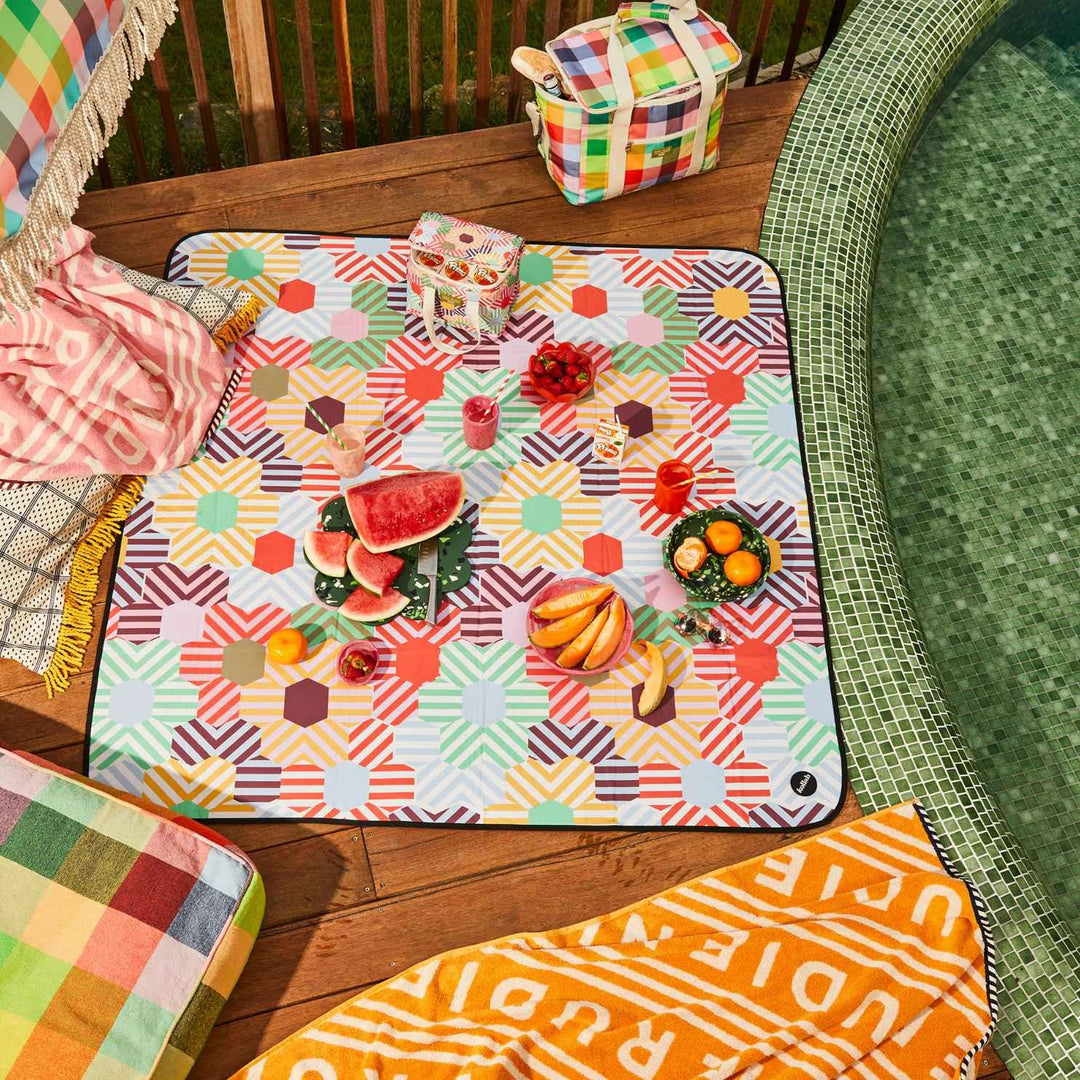 Kollab Holiday Picnic Mat Sage x Clare & Kollab Tessa Lifestyle | Merchants Homewares