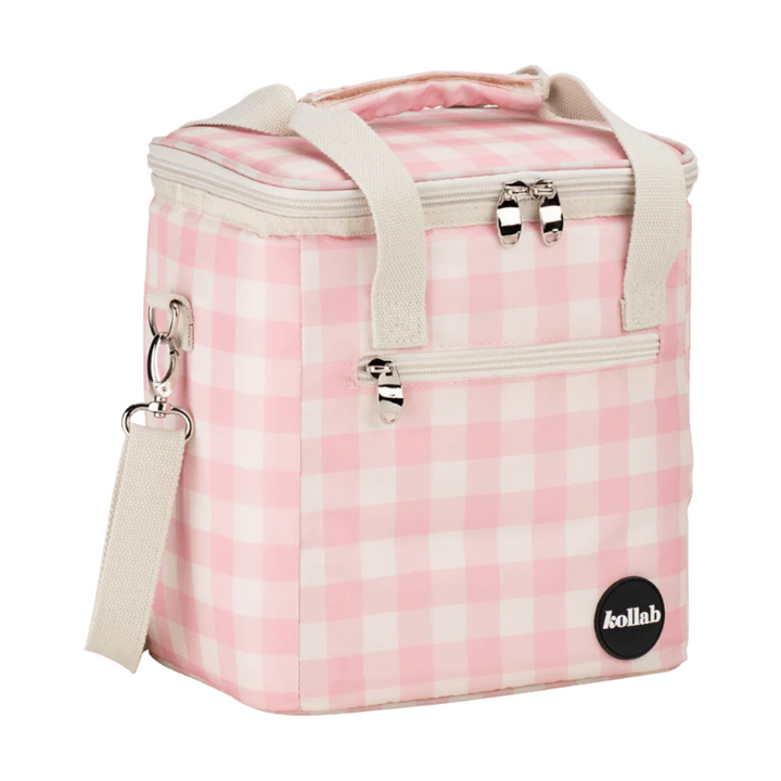 Kollab Holiday Mini Cooler Candy Pink Check | Merchants Homewares