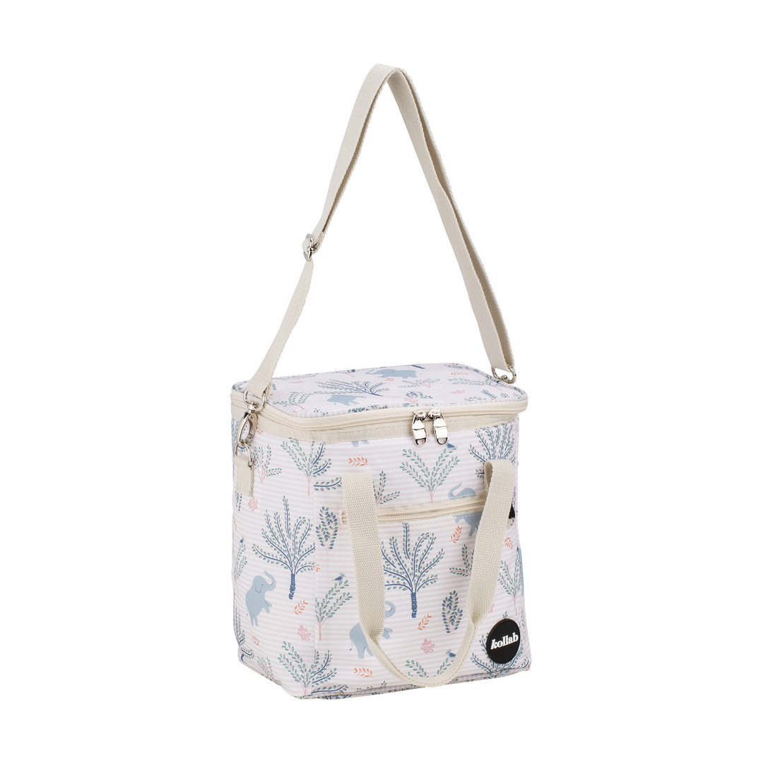 Kollab Holiday Mini Cooler Elephant Forest With Strap | Merchants Homewares