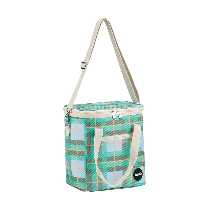 Kollab Holiday Mini Cooler Ocean Check With Strap | Merchants Homewares