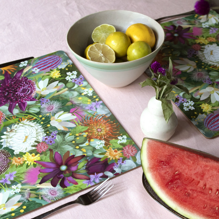 La La Land Set of 4 Placemats Bush Blooms Lifestyle | Merchants Homewares