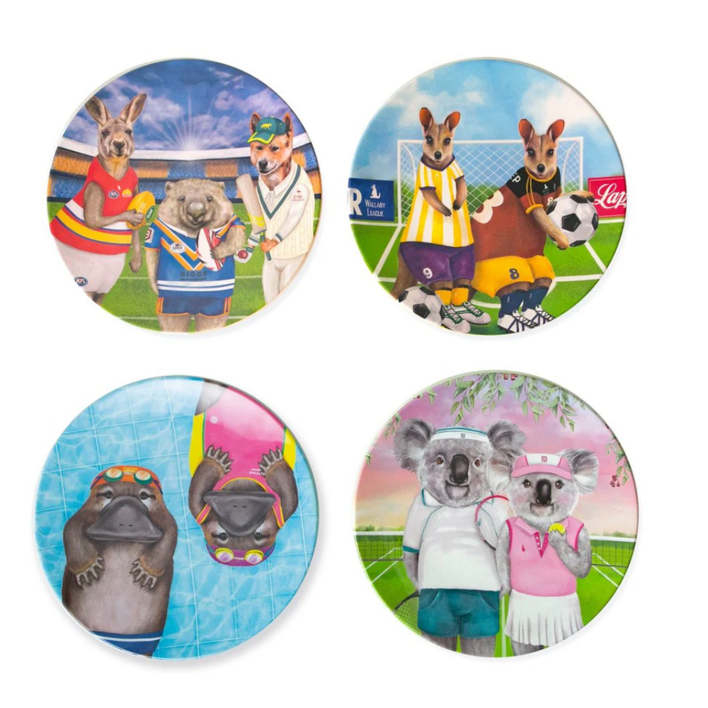 La La Land Set of 4 Plate Set Aussie Aussie Aussie | Merchants Homewares