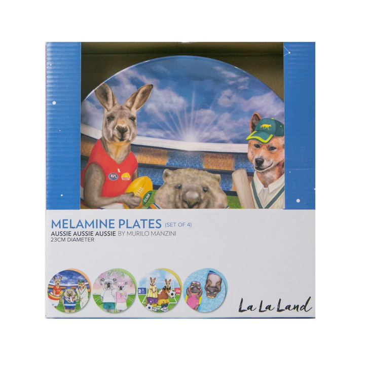 La La Land Set of 4 Plate Set Aussie Aussie Aussie Pckaged | Merchants Homewares