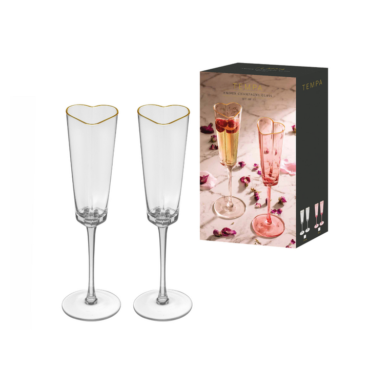 Ladelle Amour 2pk Champagne Glass Clear With Packaging | Merchants Homewares