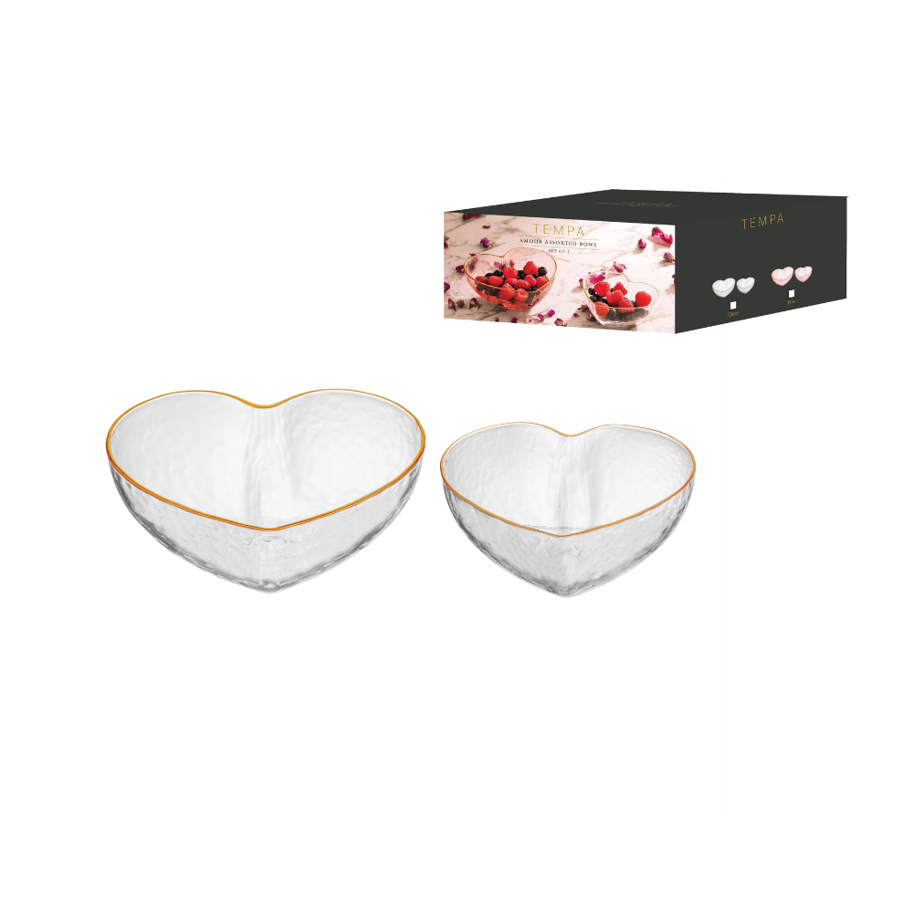 Ladelle Amour Assorted 2pk Bowl Clear With Packaging | Merchants Homewares