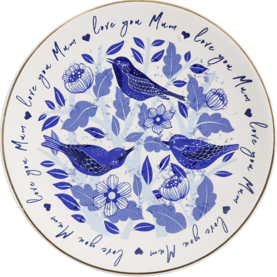 Lavida Gift Dish Love You Mum Blue Birds | Merchants Homewares