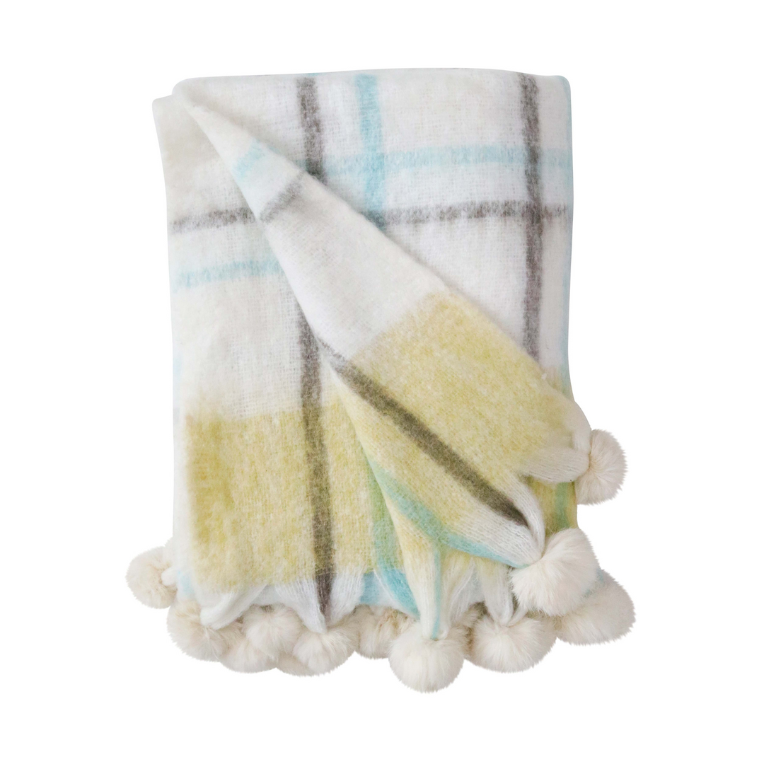 Lavida Tartan Throw Moss/Sea | Merchants Homewares