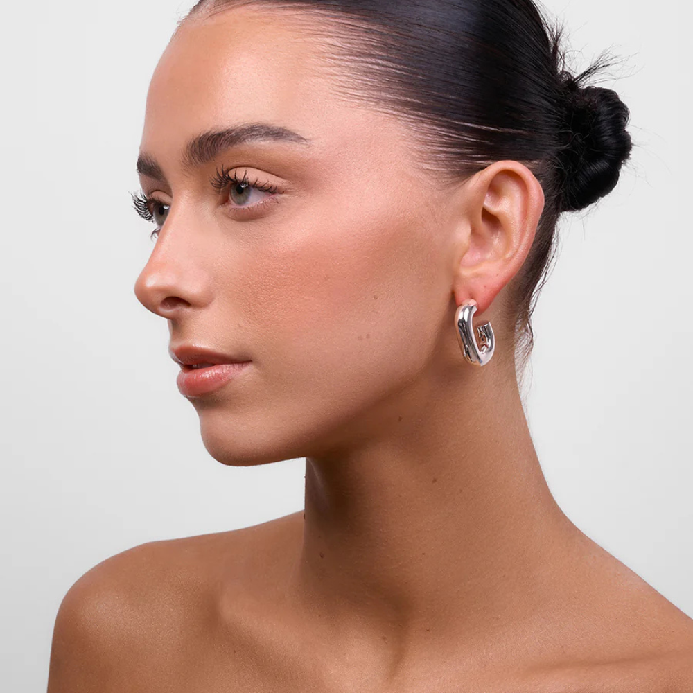 Liberté Kate Silver Square Hoop | Merchant Homewares