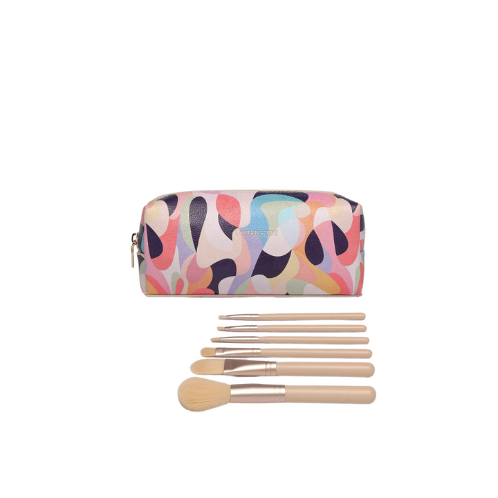 Louenhide Brianna Makeup Bag Mosaic Jewel With Brushes | Merchants Homewares