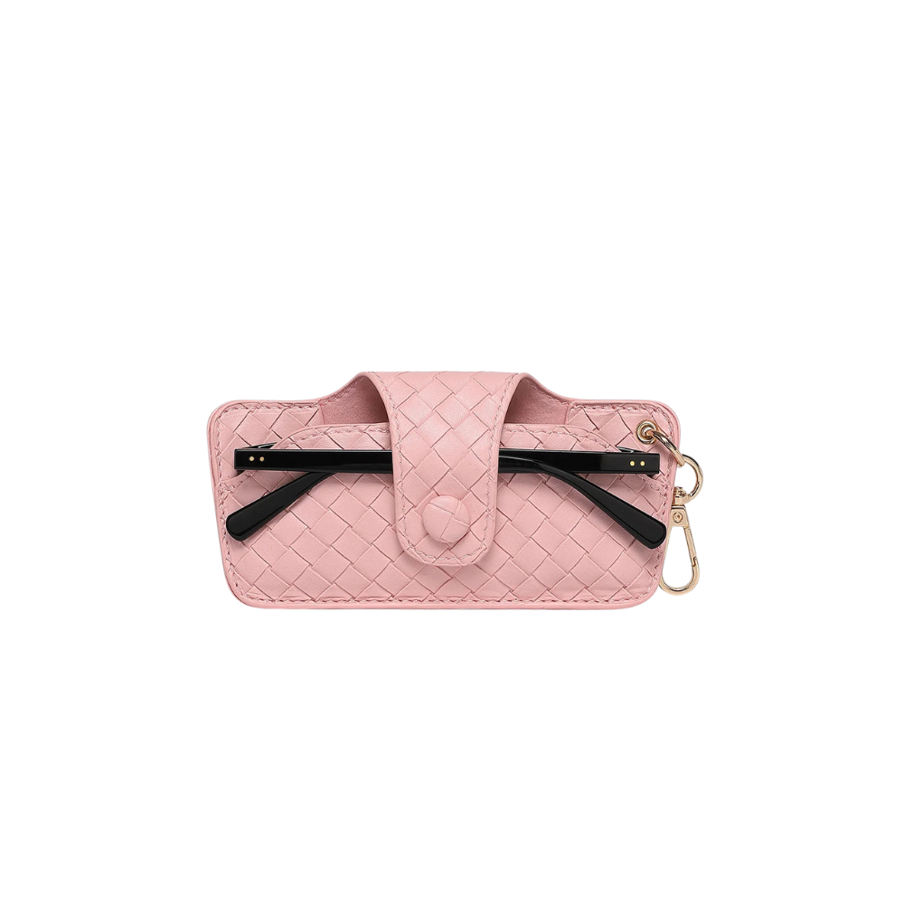 Louenhide Skittle Sunglass Case Woven Pastel Pink With Sunglasses | Merchants Homewares
