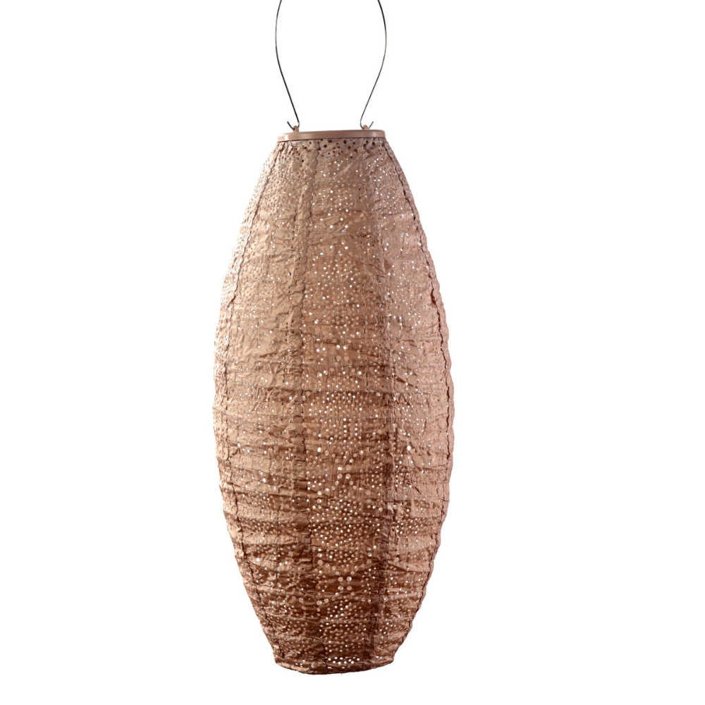 Lumiz Bazaar Long Oval 20cm Pink Solar Lantern | Merchants Homewares