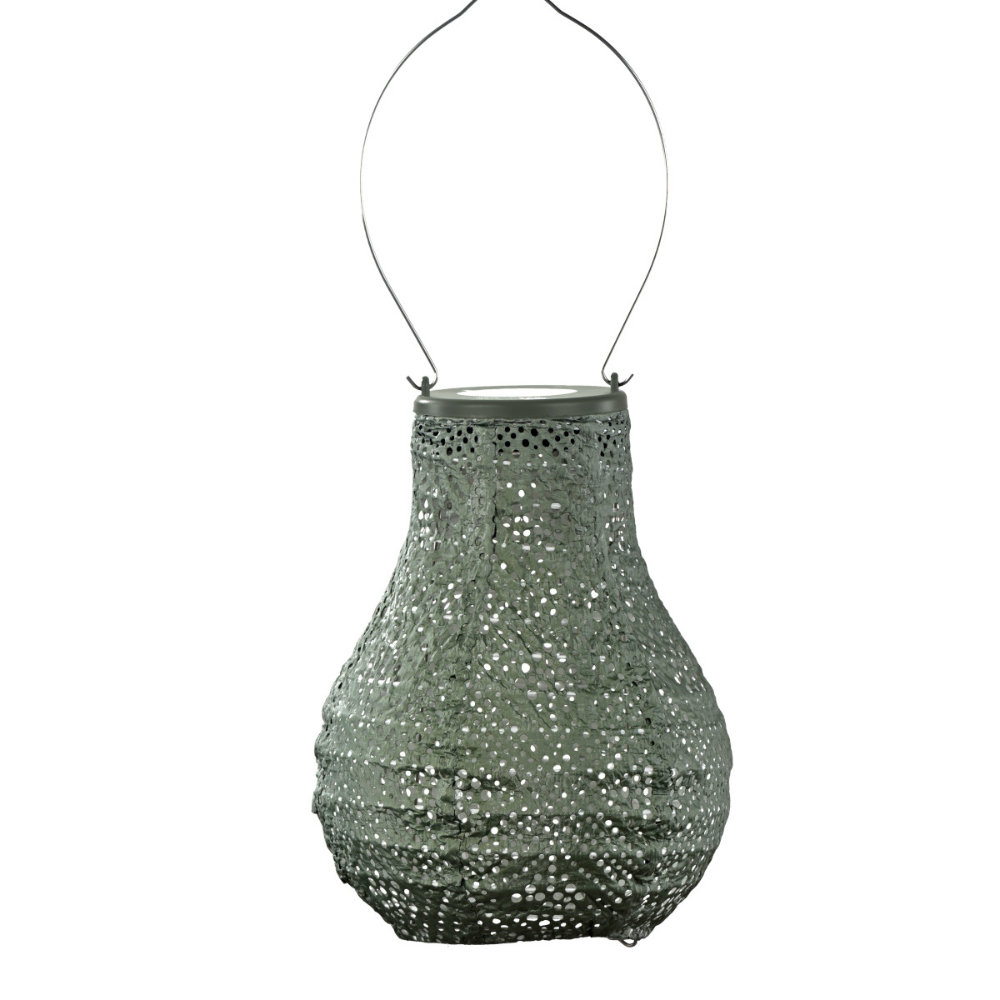 Lumiz Topaze Bulb 16cm Sage Green Solar Lantern | Merchants Homewares