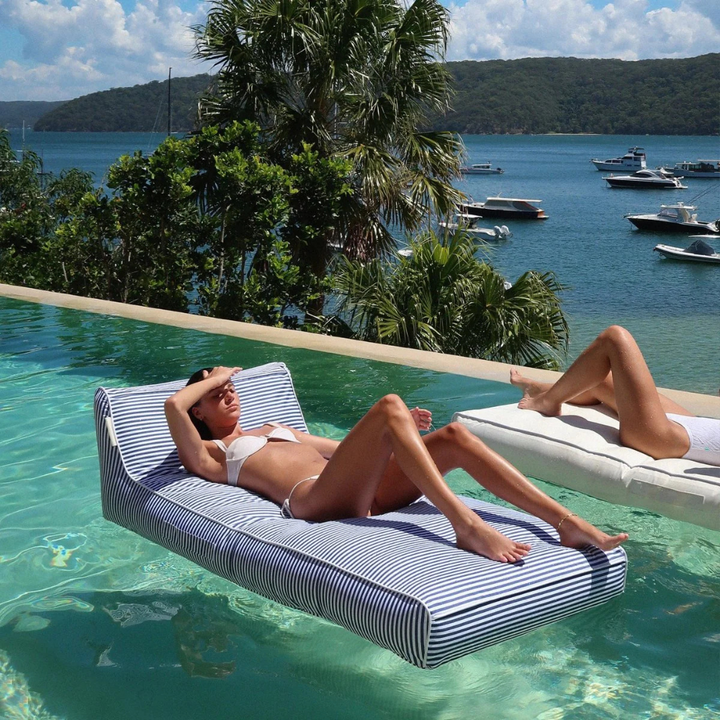 Sunnylife Luxe Lie-On Lounger Le Weekend Navy | Merchant Homewares