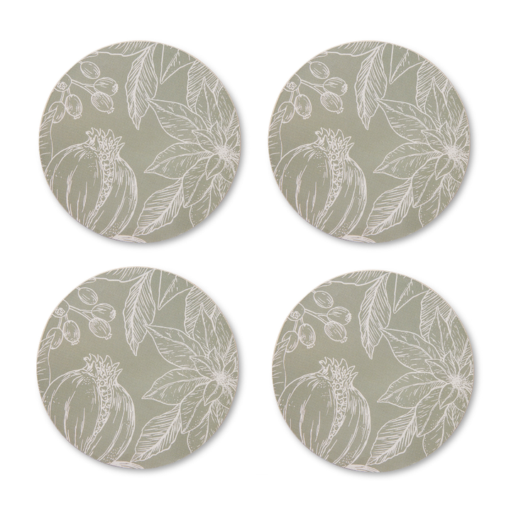Madras Link Poinsettia Round Coaster Set Of 4 | Merchants Homewares