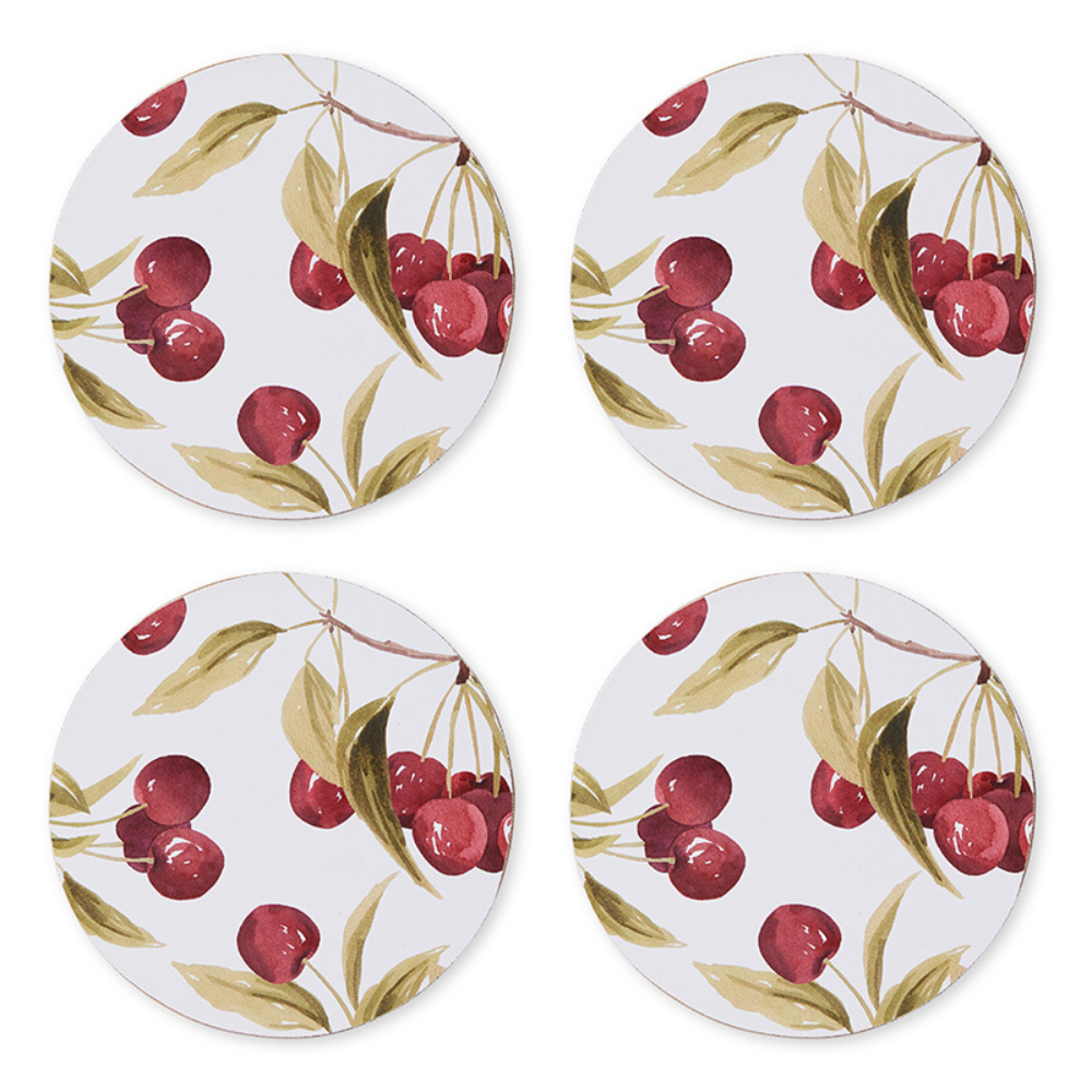 Madras Link Cherry Round Coaster Set of 4 | Merchants Homewares