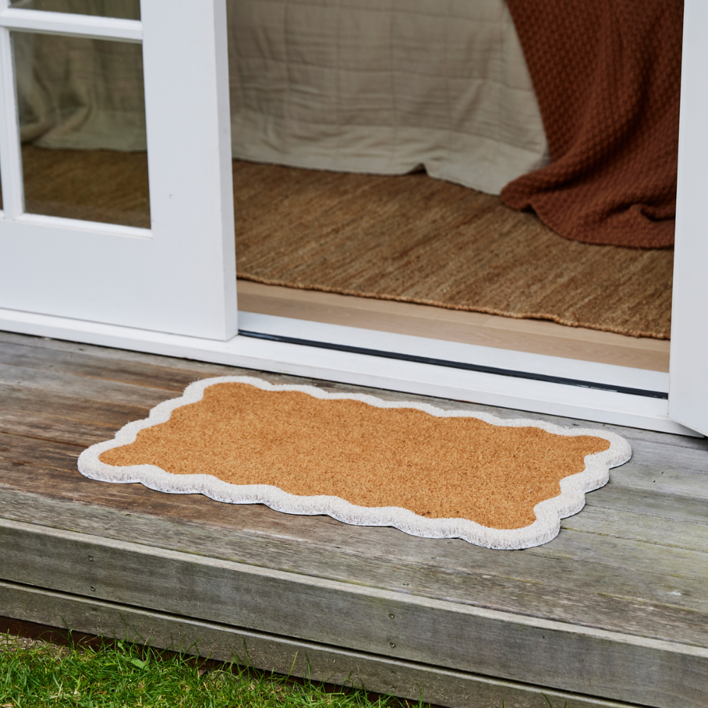 Madras Link Wavy White Doormat Lifestyle | Merchants Homewares