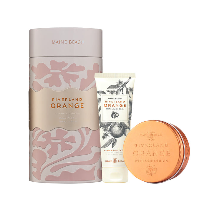 Maine Beach Body Care Duo Tin Riverland Orange With Packaging | Merchants Homewares