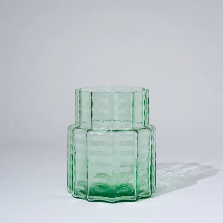 Marmoset Found Jelly Glass Vase Squat Green | Merchants Homewares