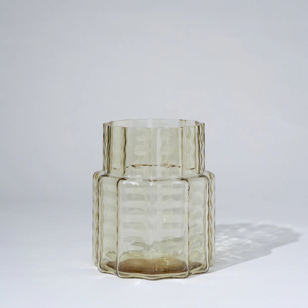 Marmoset Found Jelly Glass Vase Squat Honey | Merchants Homewares