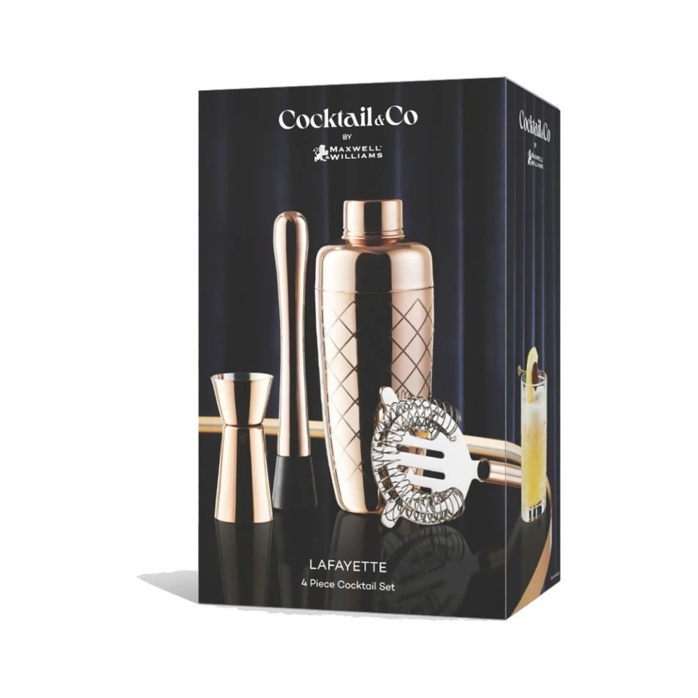 Maxwell & Williams Cocktail & Co Lafayette Cocktail Set of 4 Rose Gold Packaged | Merchants Homewares
