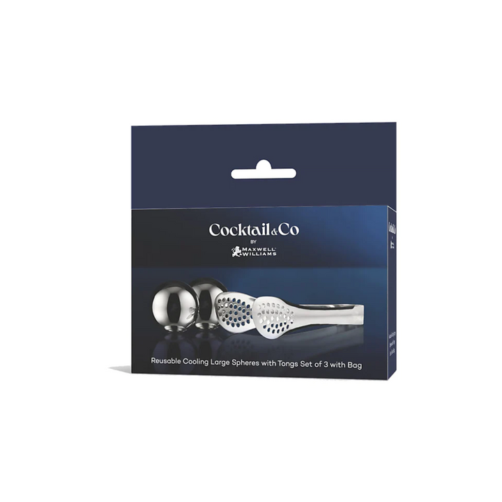 Maxwell & Williams Cocktail & Co Reusable Ice Ball Set of 2 with Tongs Packaged | Merchants Homewares