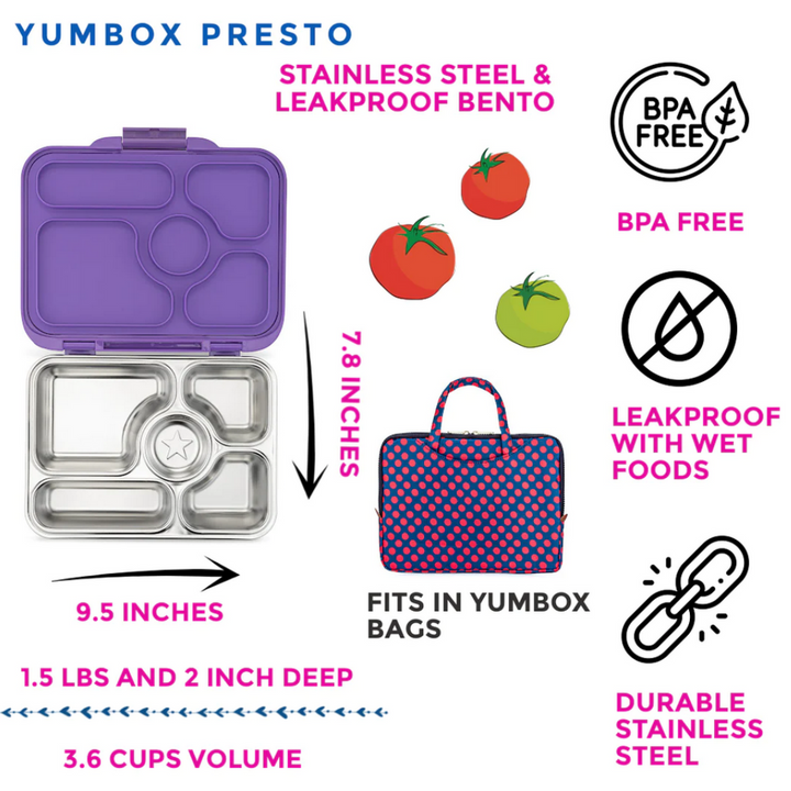 Mini Hippo Yumbox Presto Remy Lavender Features | Merchants Homewares