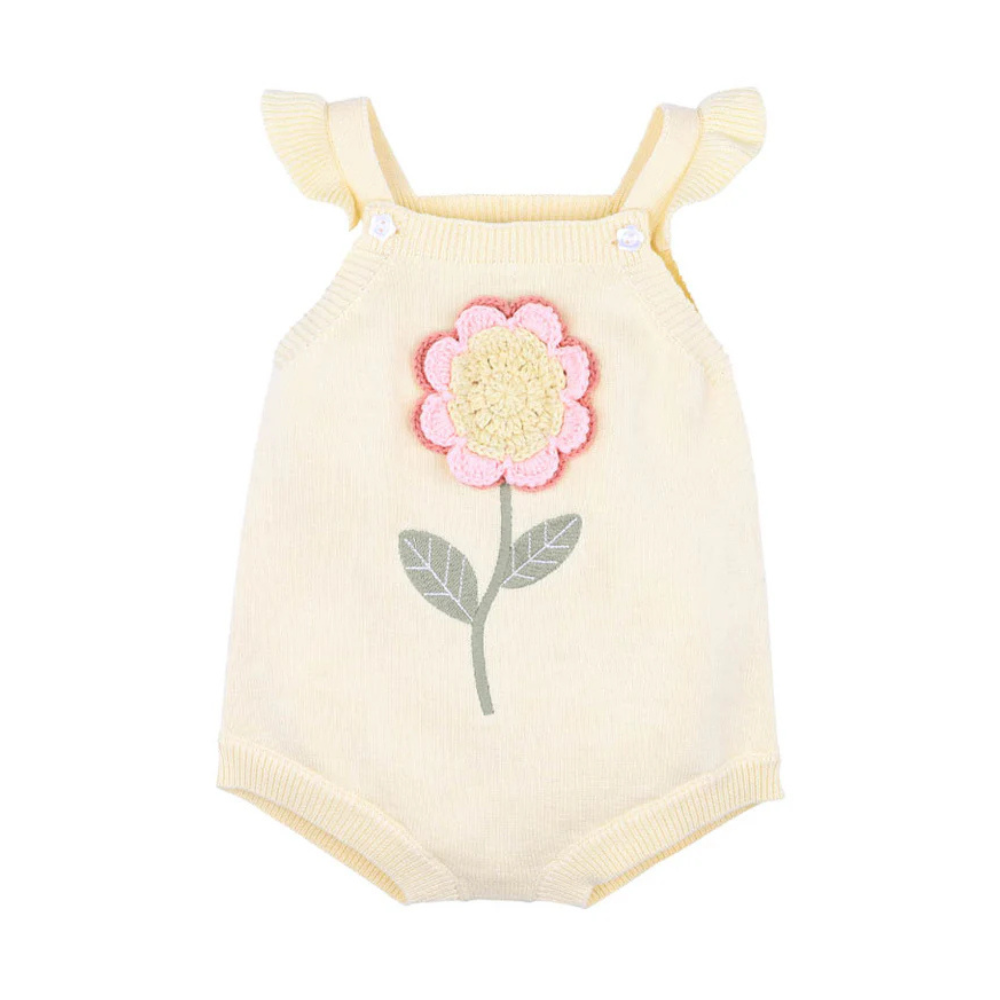 Minihaha Fox & Finch Palm Cove Crochet Flower Knitted Bodysuit | Merchants Homewares