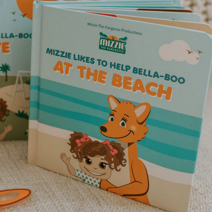 Mizzie The Kangaroo Interactive Board Book At The Beach | Merchants Homewares