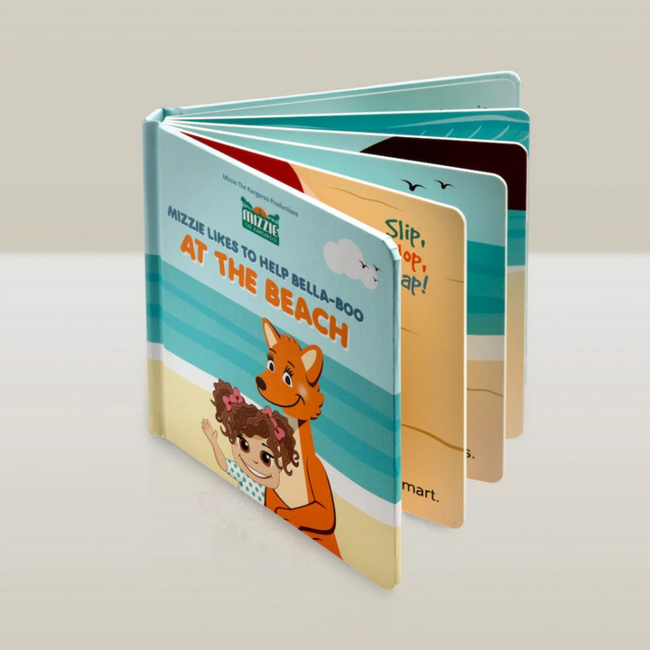 Mizzie The Kangaroo Interactive Board Book At The Beach | Merchants Homewares