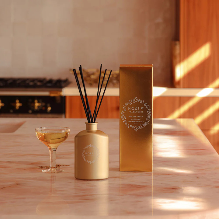 Moss St Golden Cedar & Coconut Fragrance Diffuser 300ml Lifestyle | Merchants Homewares