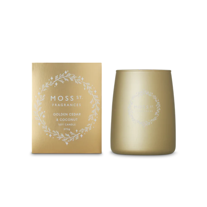 Moss St Golden Cedar & Coconut Soy Candle 370g | Merchants Homewares