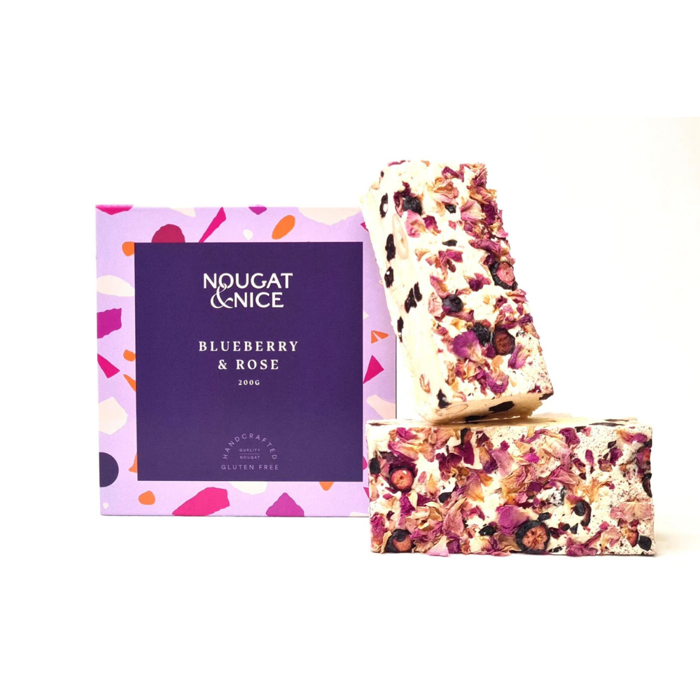 Nougat & Nice Nougat Box 200g Blueberry & Rose | Merchants Homewares