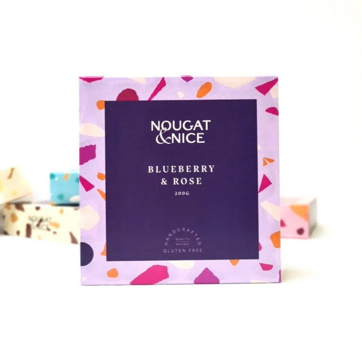Nougat & Nice Nougat Box 200g Blueberry & Rose | Merchants Homewares