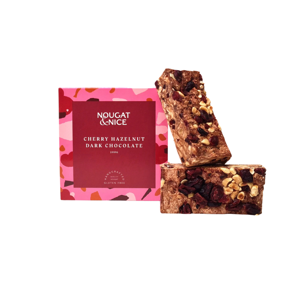 Nougat & Nice Nougat Box 200g Cherry Hazelnut & Dark Chocolate | Merchants Homewares