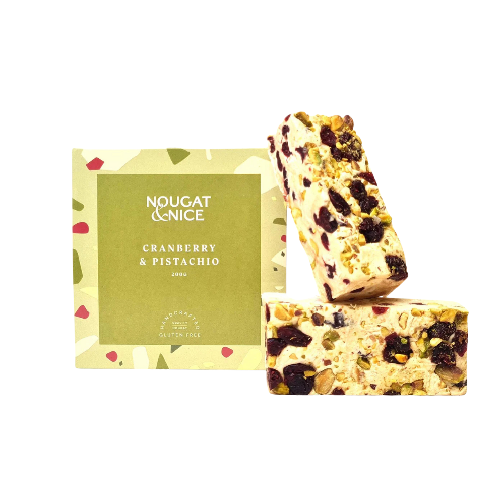 Nougat & Nice Nougat Box 200g Cranberry & Pistachio | Merchants Homewares