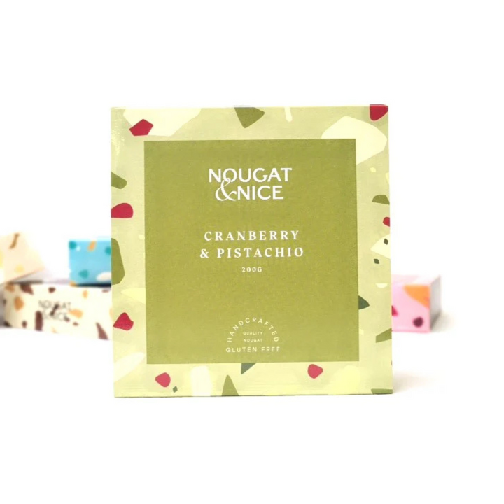 Nougat & Nice Nougat Box 200g Cranberry & Pistachio | Merchants Homewares