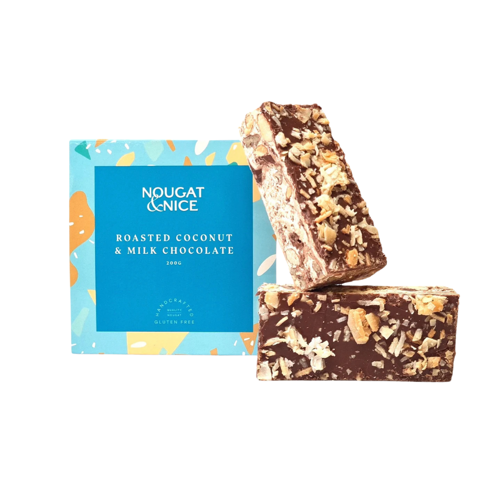 Nougat & Nice Nougat Box 200g Roasted Coconut & Milk Chocolate | Merchants Homewares