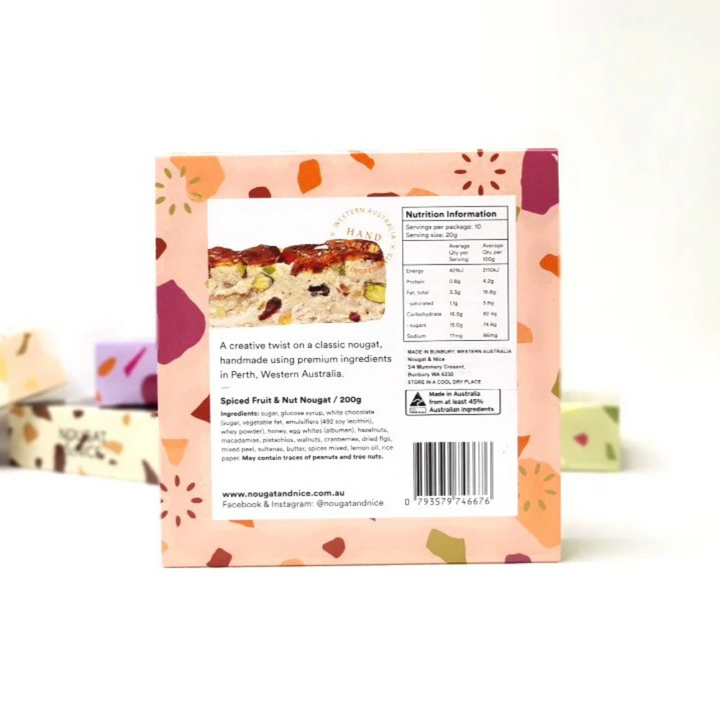 Nougat & Nice Nougat Box 200g Spiced Fruit & Nut | Merchants Homewares