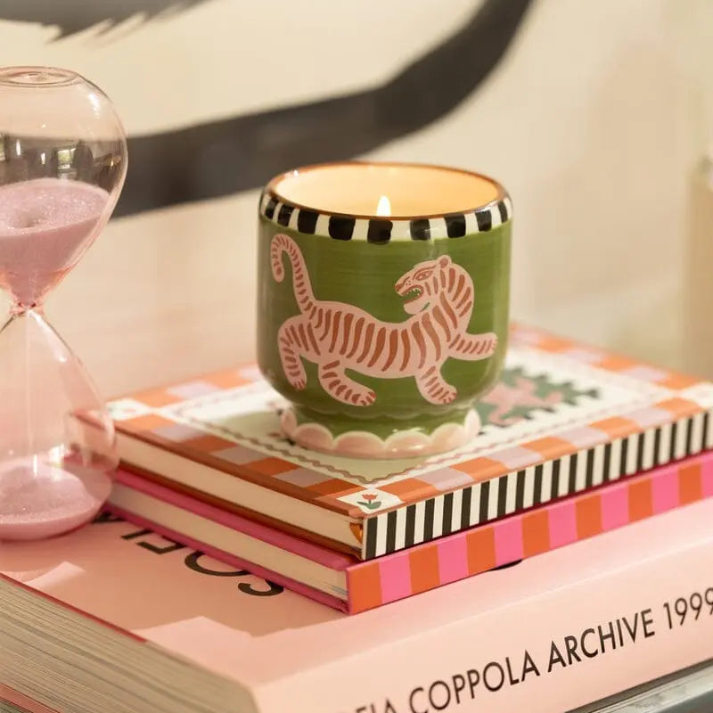 Paddywax A Dopo 8oz Handpainted Ceramic Candle Black Cedar & Fig Lifestyle | Merchants Homewares