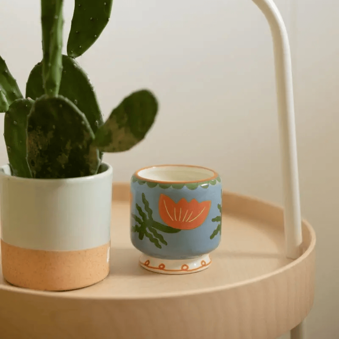 Paddywax A Dopo 8oz Handpainted Ceramic Candle Cactus Flower Lifestyle | Merchants Homewares