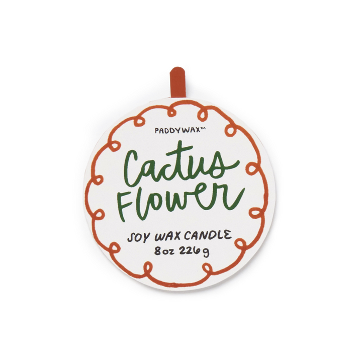 Paddywax A Dopo 8oz Handpainted Ceramic Candle Cactus Flower Dustcover | Merchants Homewares