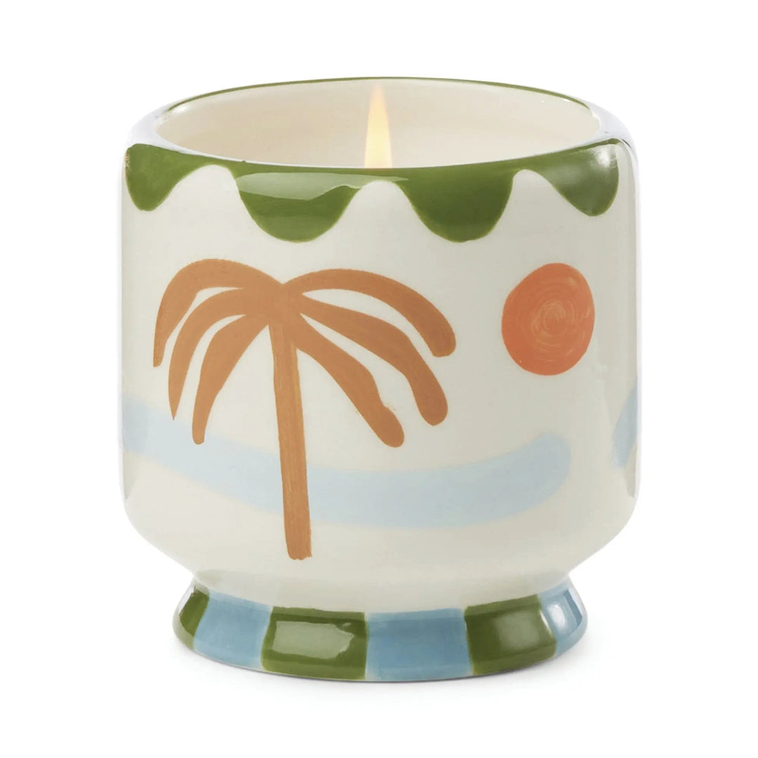 Paddywax A Dopo 8oz Handpainted Ceramic Candle Lush Palms | Merchants Homewares