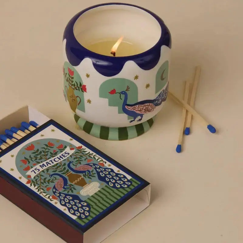 Paddywax A Dopo 8oz Handpainted Ceramic Candle Misted Lime Lifestyle | Merchants Homewares