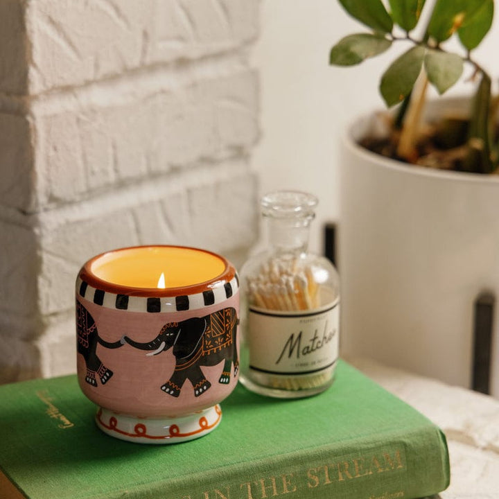 Paddywax A Dopo 8oz Handpainted Ceramic Candle Tobacco & Vanilla Lifestyle | Merchants Homewares