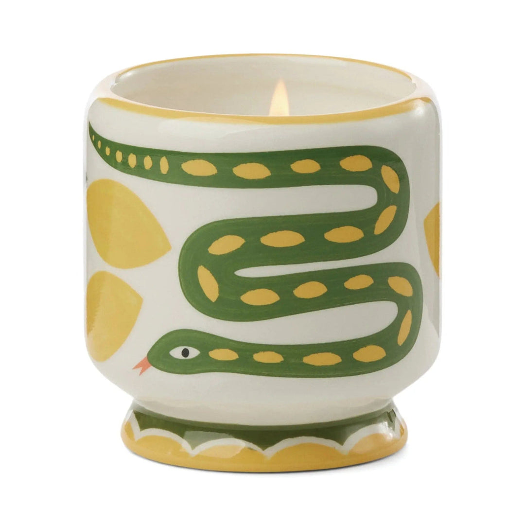 Paddywax A Dopo 8oz Handpainted Ceramic Candle Wild Lemongrass | Merchants Homewares