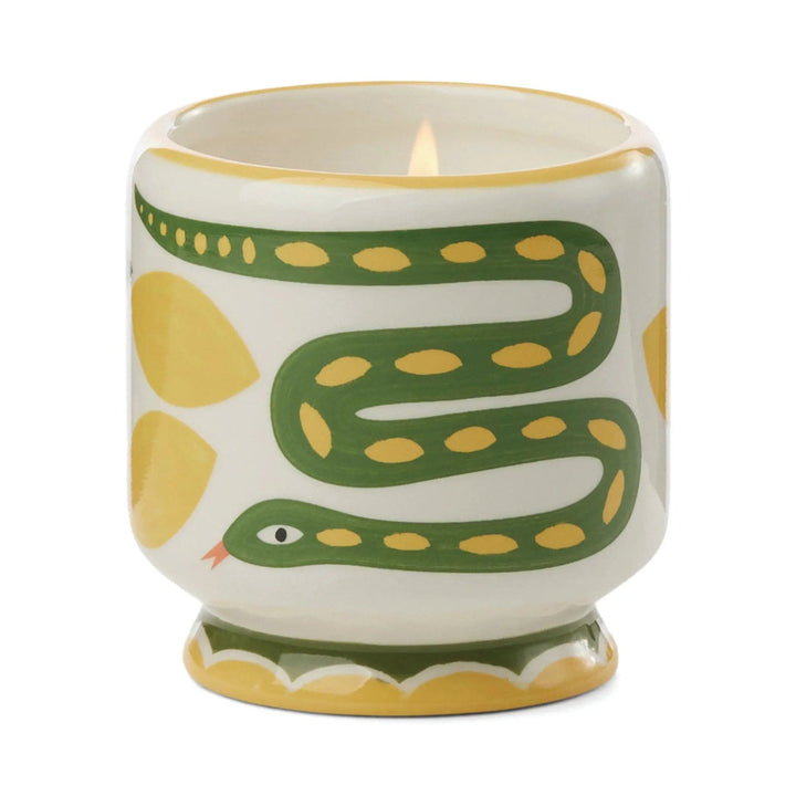 Paddywax A Dopo 8oz Handpainted Ceramic Candle Wild Lemongrass | Merchants Homewares