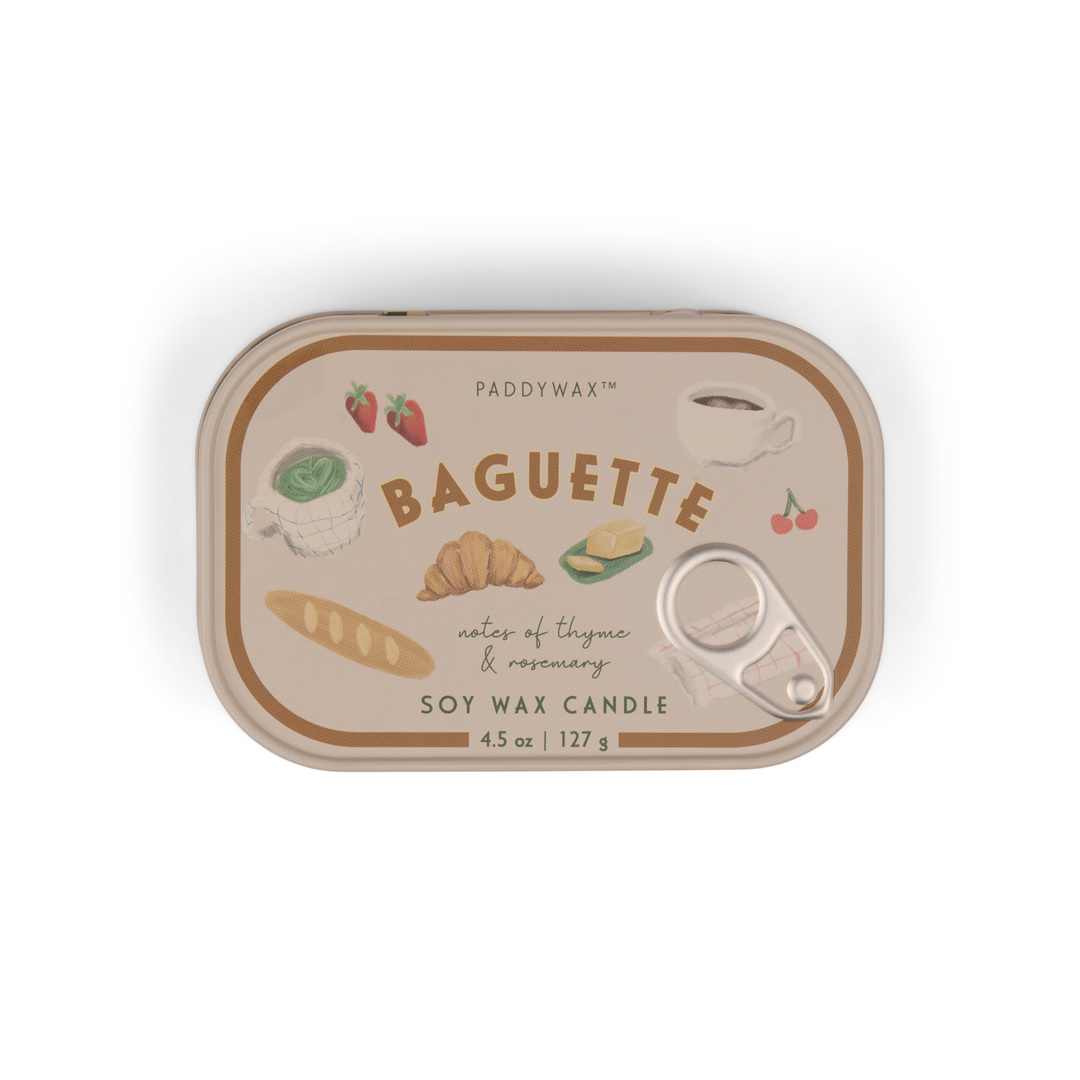 Paddywax Bistro 4.5oz Tin Candle Baguette | Merchants Homewares