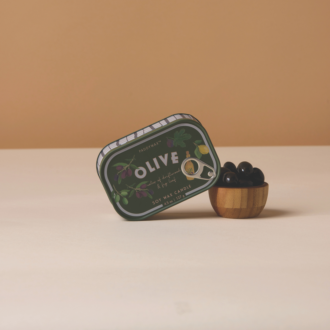 Paddywax Bistro 4.5oz Tin Candle Fig & Olive Lifestyle | Merchants Homewares
