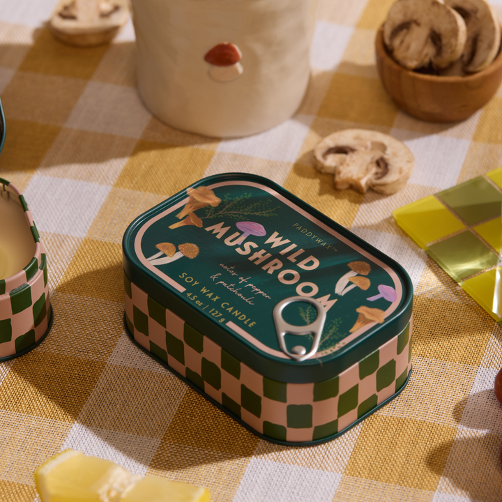 Paddywax Bistro 4.5oz Tin Candle Wild Mushroom Lifestyle | Merchants Homewares