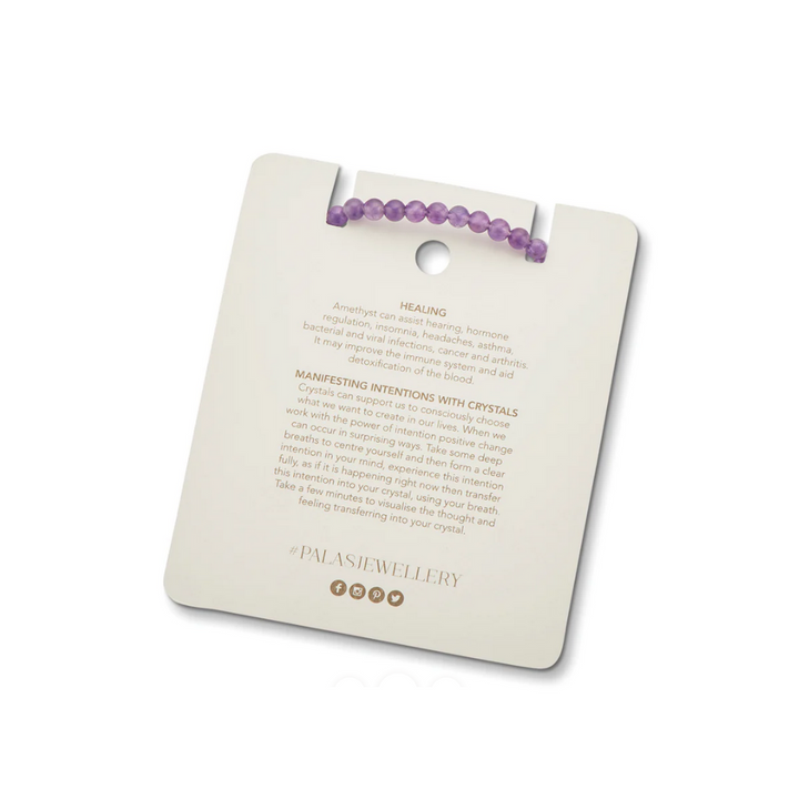 Palas Gem Bracelet Amethyst Card Back | Merchants Homewares